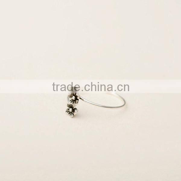 girl flower design antique jewerly 925 titanium silver
