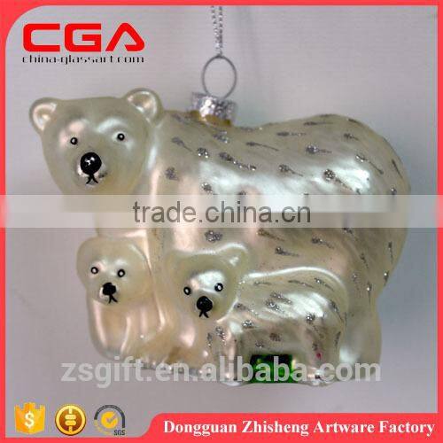 Lovely glass animal design for christmas tree decorations,small hanging christmas baubles wholesale