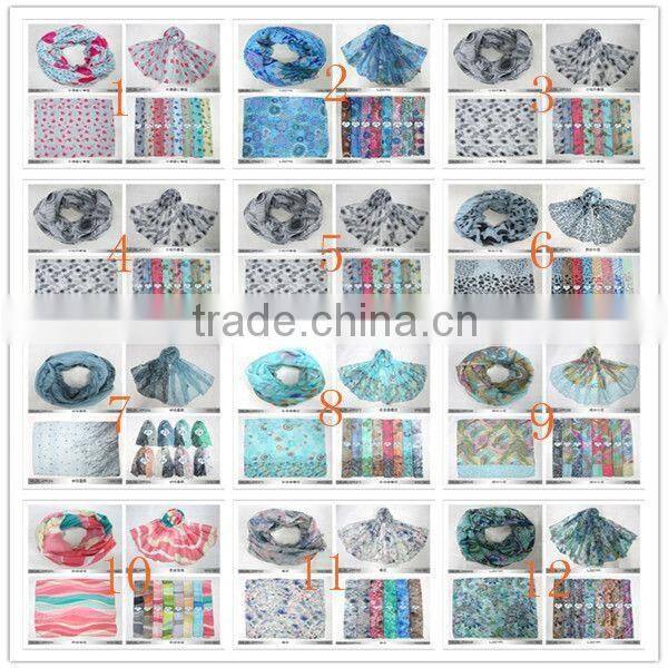 2015 new fashion women ployester shawl wrap scarf Sea cucumber pattern scarives