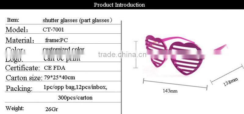 Shutters party promotional gifts glasses