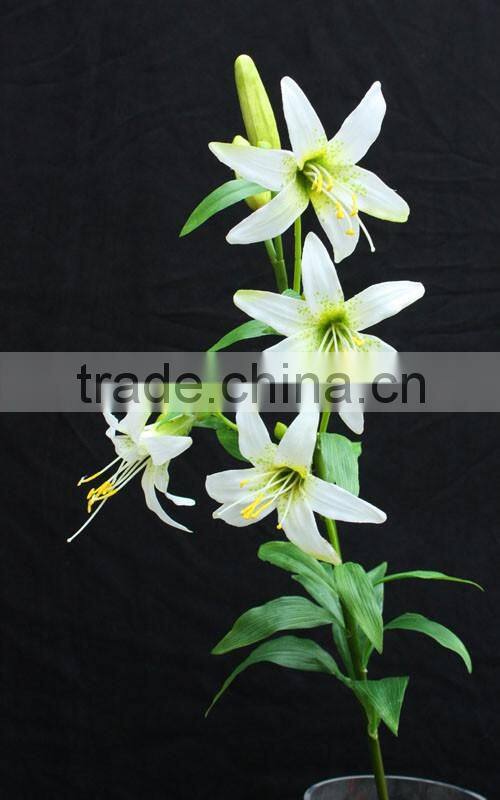 High quality artifiical fabric lily flowers making with glue
