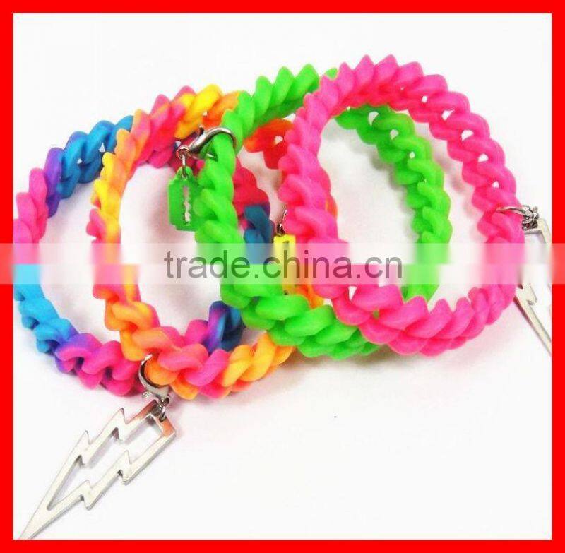 Hot fashionable grandient color cheap silicone bracelet silicone wristband