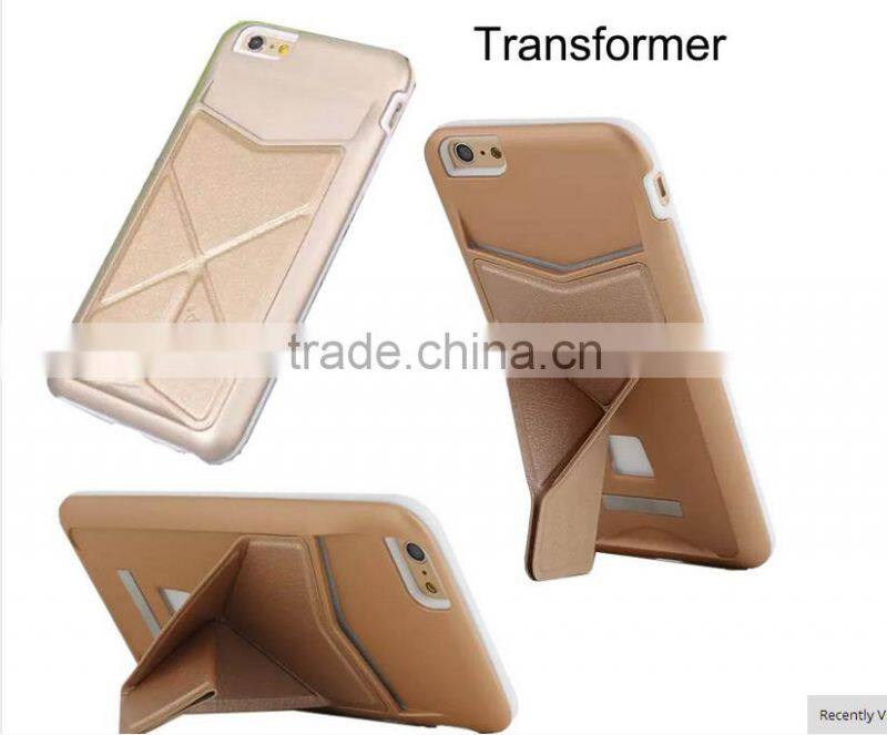 Luxury Original Brand Cell Phone Case PU Leather+PC Cover With Card Bag For IPhone 6 6Plus Protect Magnetic Stand Case