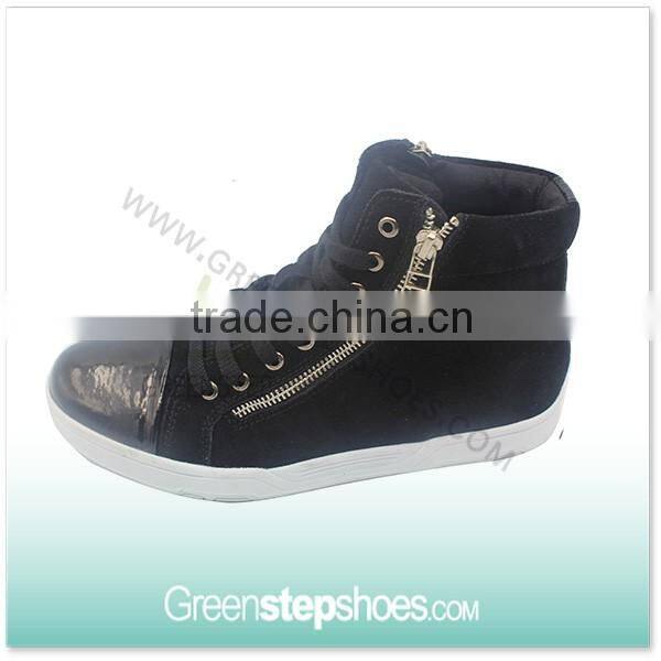 High top sneakers army green canvas men casual boots