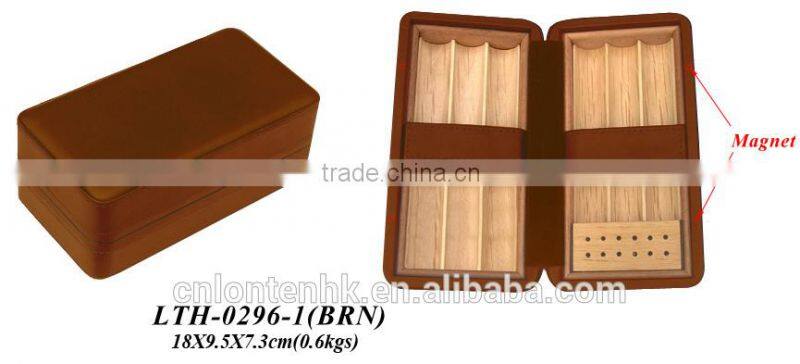 6 count with magnet cover Brown small wood cigar packing box travel humidor manufacturer