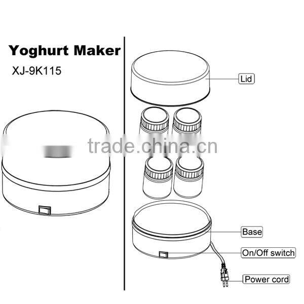 4 Glass jars yoghurt makers