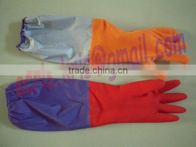 2012 hot sale red household clean latex glove with long cuff