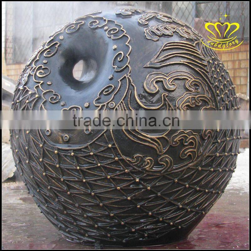 Cast copper hollow ball sculpture City Campus Square sculpture garden