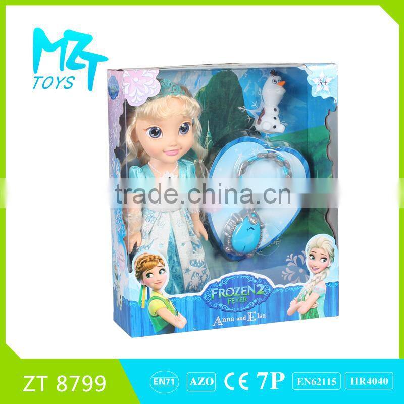 2016 New !Eco-friendly Vinyl 12 Inch Elsa and Anna princess and Kristoff prince set Barbie Doll