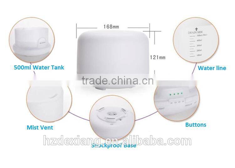 CE, ROHS,PSE, KC approval ultrasonic oil diffuser with night-light
