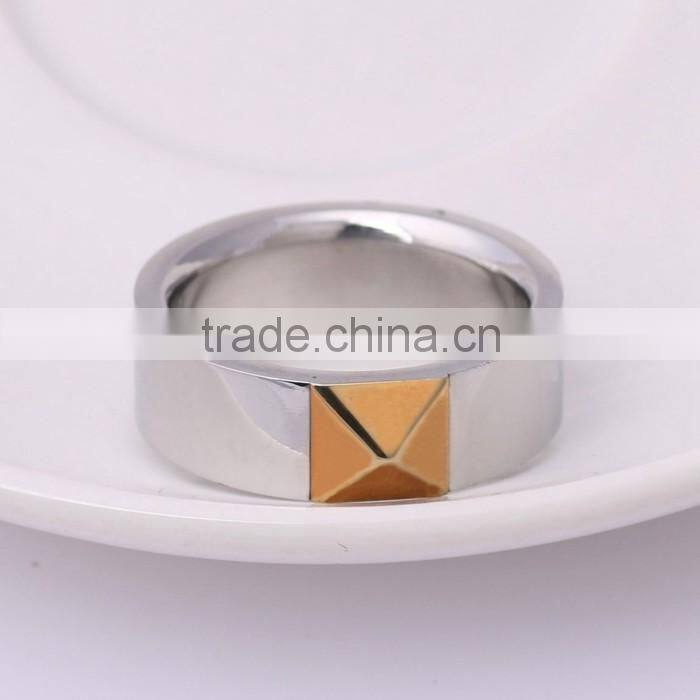 Yiwu Jewelry Full Metal Pyramid Style Stainless Steel Men Ring