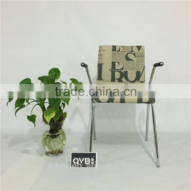 TDC-170-4 QVB JIANDE TONGDA BENTWOOD FABRIC SEAT stackable METAL CHROME PLATED ARMREST OFFICE CHAIR