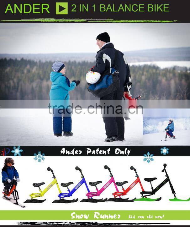 2015 New Type Steel snow sledge/snow bike for kids with bike bell
