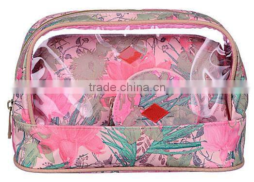 clear plastic Makeup Train Case Travel cosmetic Package bag