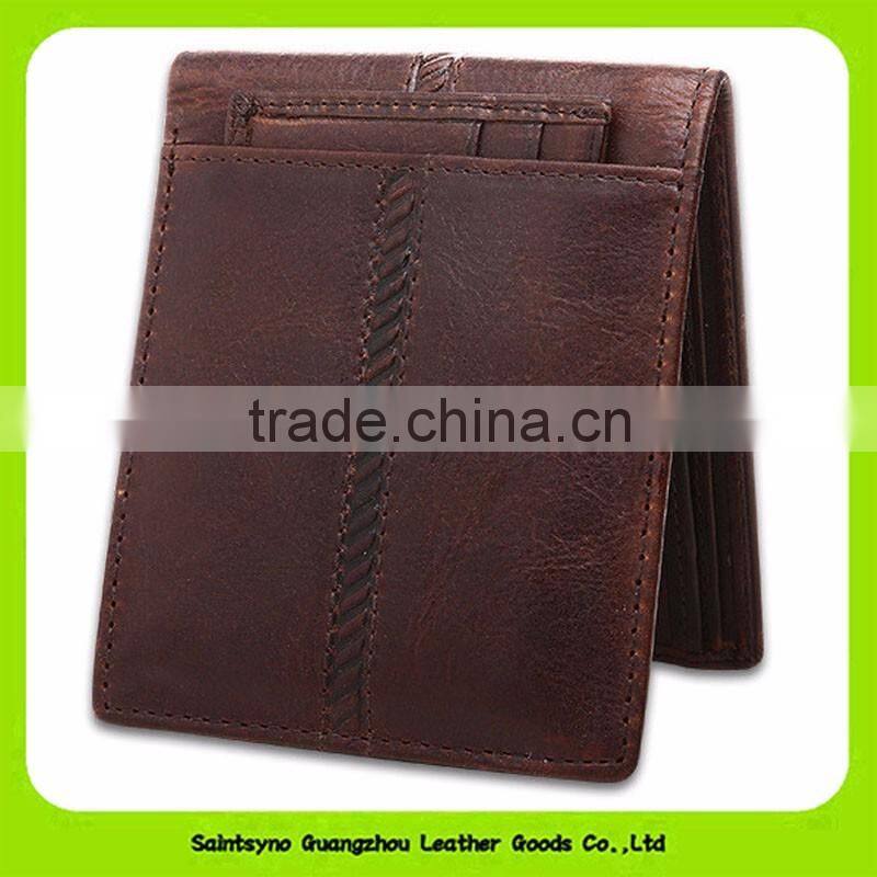 16414 Men's top layer genuine leather cash holder