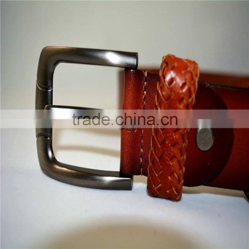 unsex high quality 100% genuine cowhide leather with braid loop belts