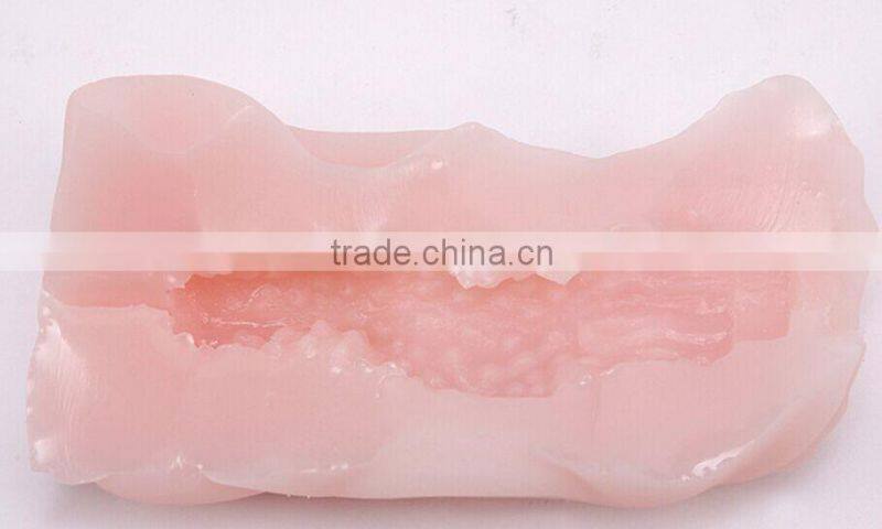 Virgin high simulation artificial silicone plastic sex toy rubber pussy for men
