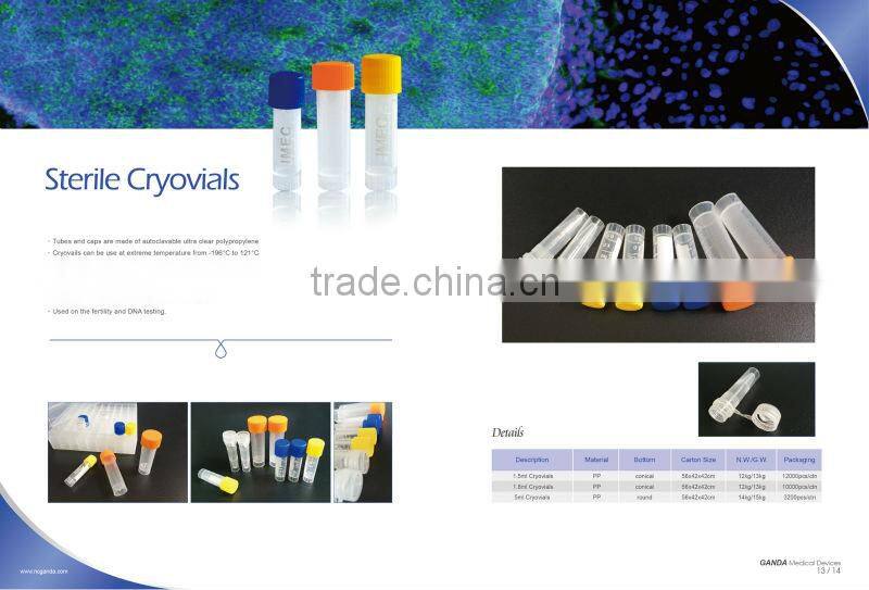 screw cap disposable 15ml centrifuge tube