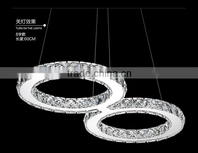 Noble 24W Transparent LED Crystal Hanging Lights Pendant Lighting Fixture For Indoor Decor 110-240V AC