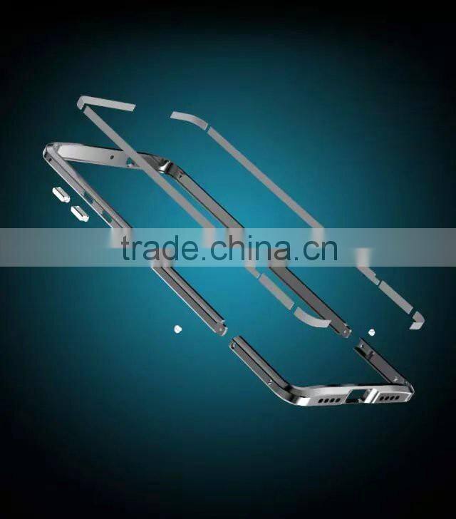 Mate 7 Gold edge Aluminum case For Huawei Ascend Mate 7 Aluminum Metal + Tempered Glass Protector case cover for huawei mate 7