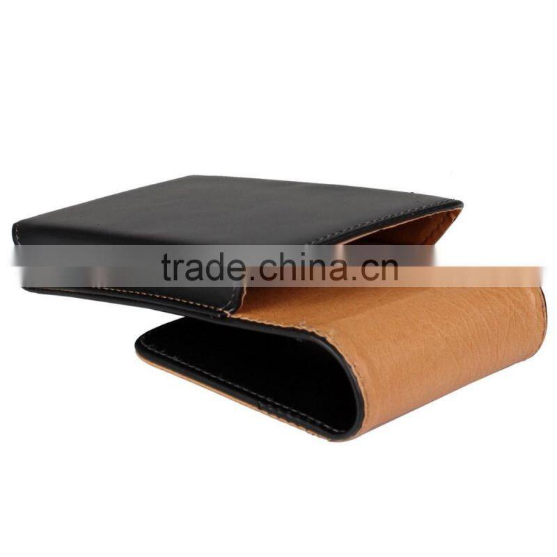 Black Vertical Leather Holster Pouch for Sony Xperia Z4 with Belt Clip--Glossy Skin or Lychee Skin