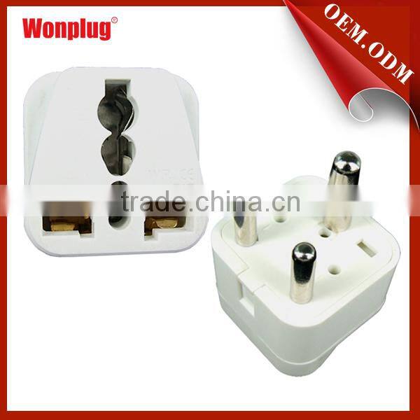 Standard Grounding with CE and RoHS certificate world to south Africa/India universal plug adapter
