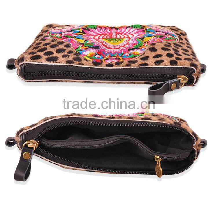 2016 New Style ethnic embroidery bag leopard print messenger bag