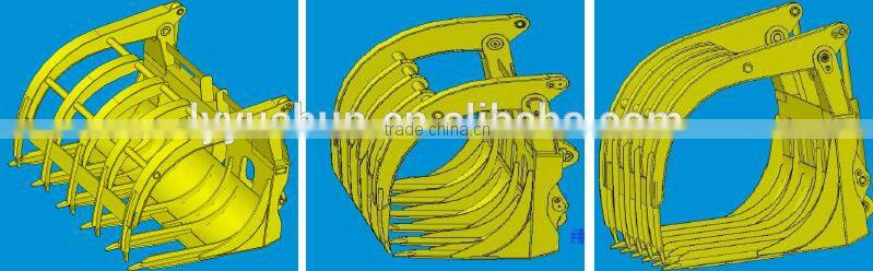 Muti-function Grass Grapple/Straw Grapple/Grapple Forks for sale, EX55,EX70,EX120,EX200,EX300,EX320,EX330,EX350 Grass Fork