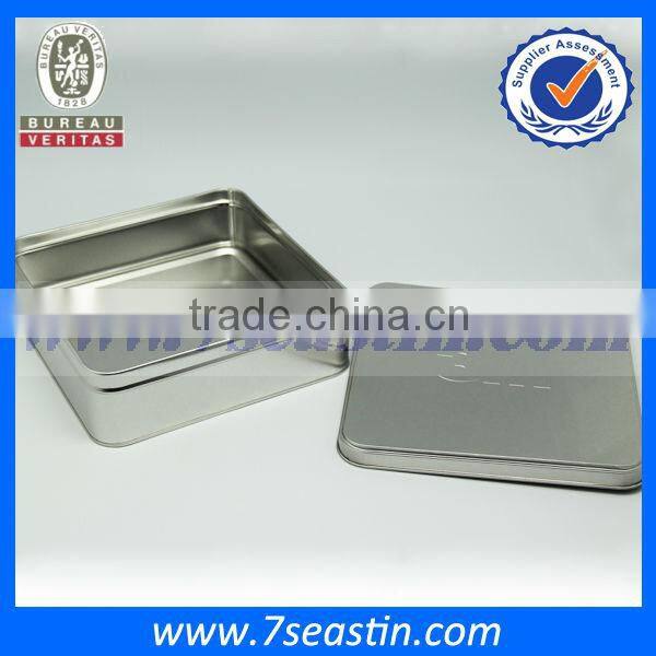 lunch tin box silver metal box
