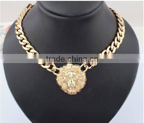 Top Quality Lion Head Choker Vintage Pendant Statement Necklace Women Necklaces & Pendants Fashion Necklaces for Women 201
