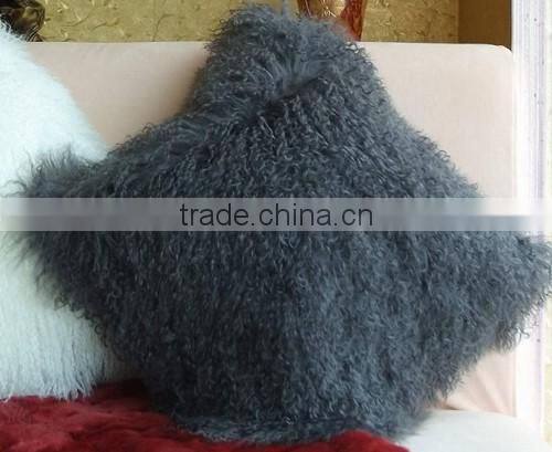 wholesale real dyed color sheep fur pillow