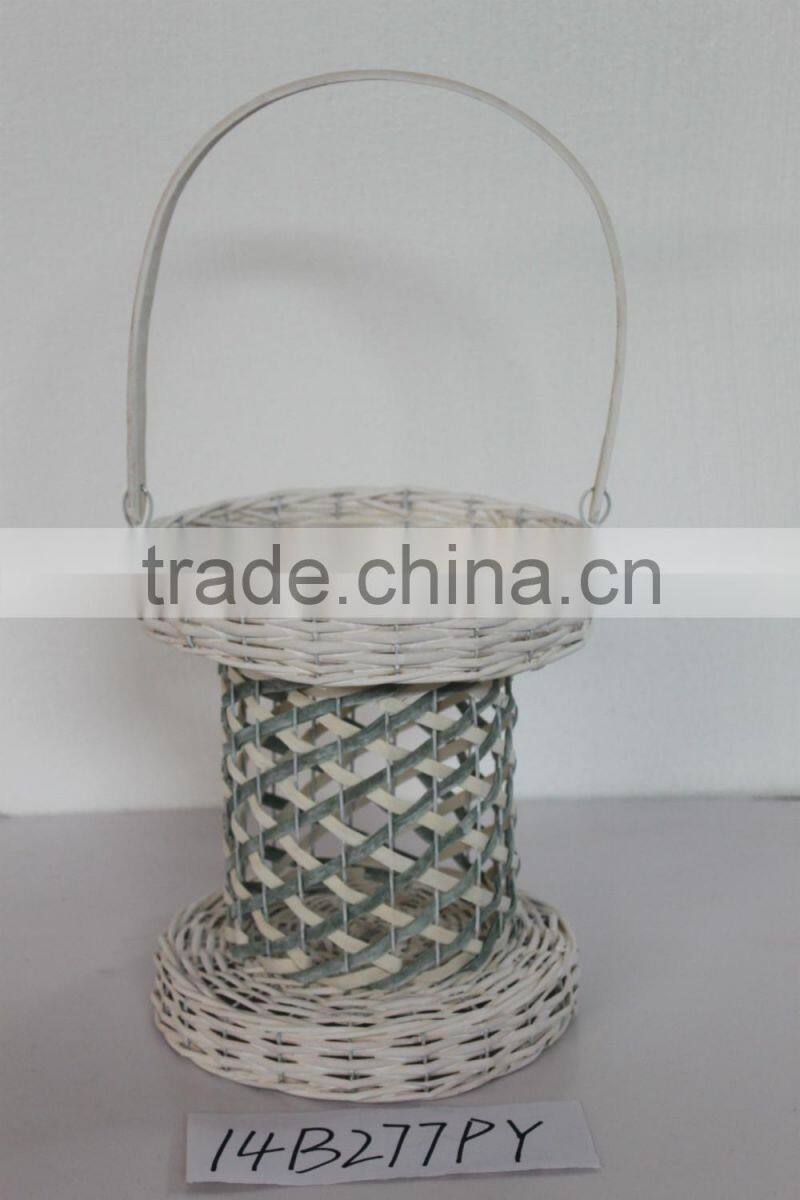 Lantern shape wicker home deco
