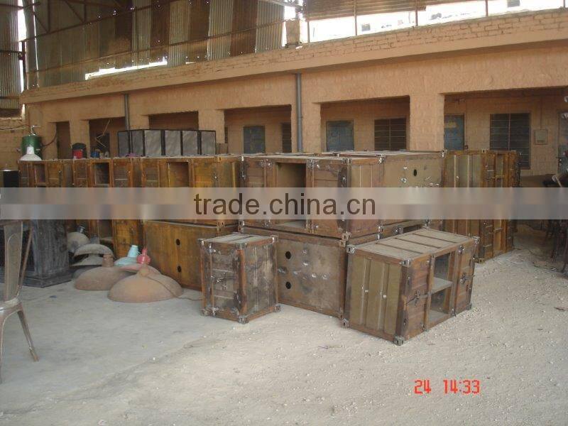 Recalimed wood TV unit on Wheels