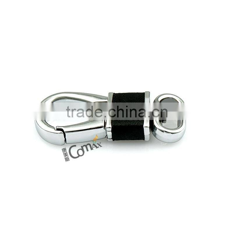 Silver 19mm tail leather coated metal clasp for purse and bracelet