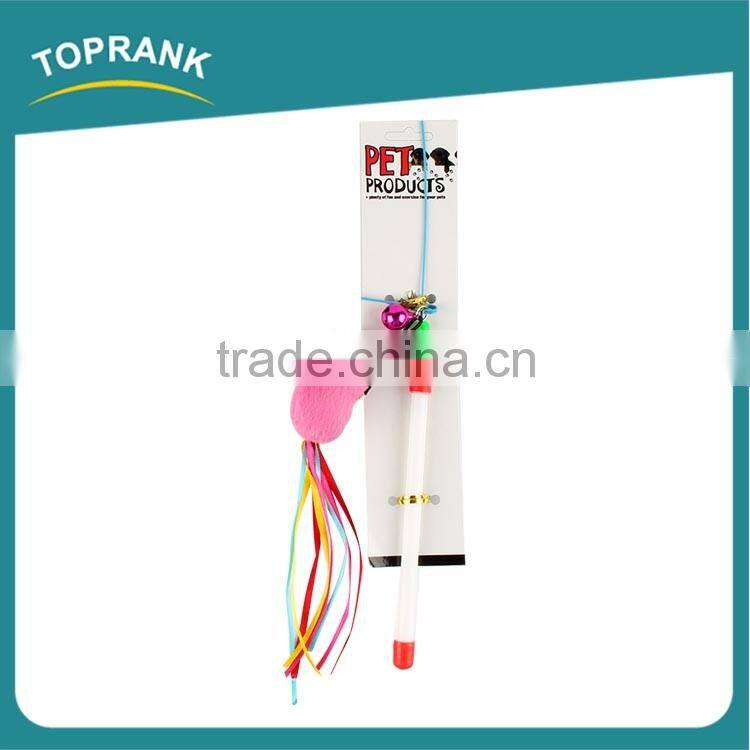 Free samples pink mouse interactive cat teaser stick toys for cats