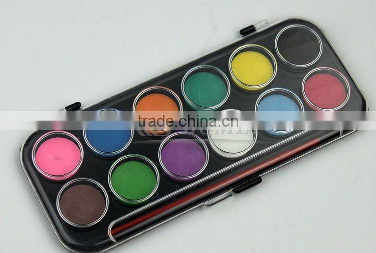 12c dry watercolor paint set for kids paint