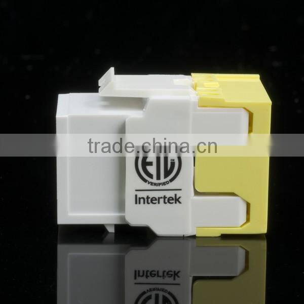 Network Solution RJ45 8P8C ETL 180 Degree UTP Super Cat 5e Modular Keystone Jack