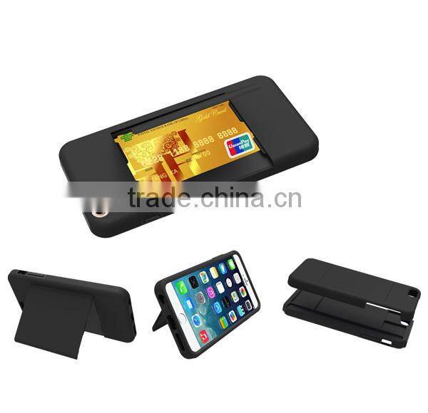 Unique design with strong kickstand credit card case for iphone 6