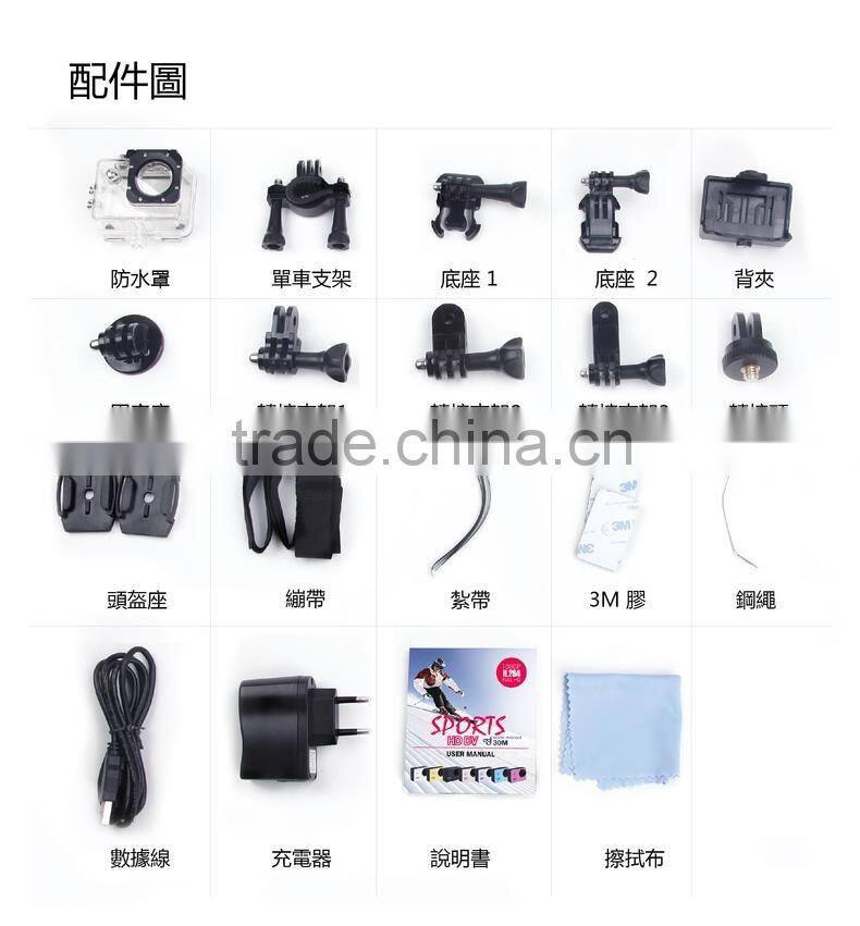 fhd 1080p Factory wholesale Mini 2.0inch Action 4k Waterproof Sports camera