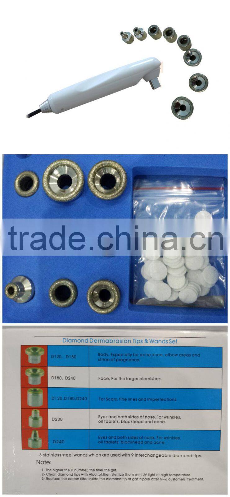 Ultrasound PDT Diamond Dermabrasion 9 Tips rf machine for home use