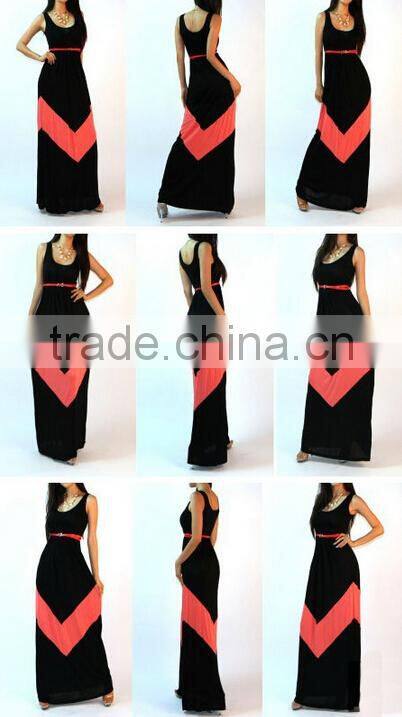 Chevron Maxi Colorblock Long Dress - 3 Colors Muslim Long Umbrella Dress in Malaysia