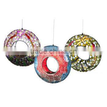 Hanging Mosaic Circle bird feeder, green bird feeder