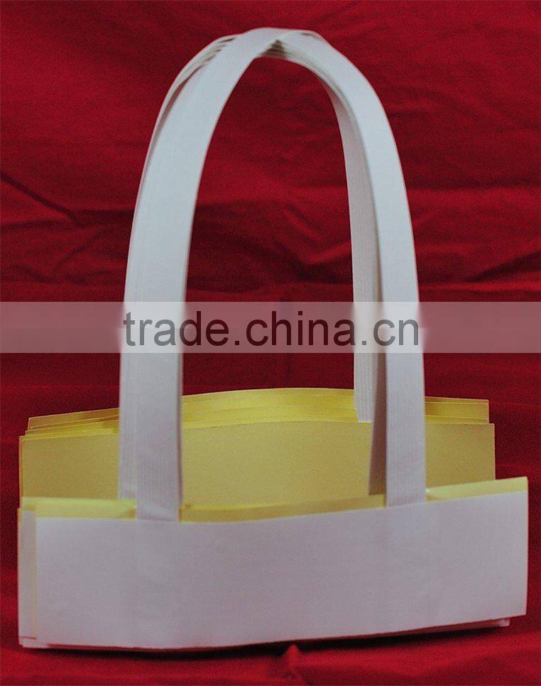 Flat twisted handle stick on paper carton box can weight 20kg