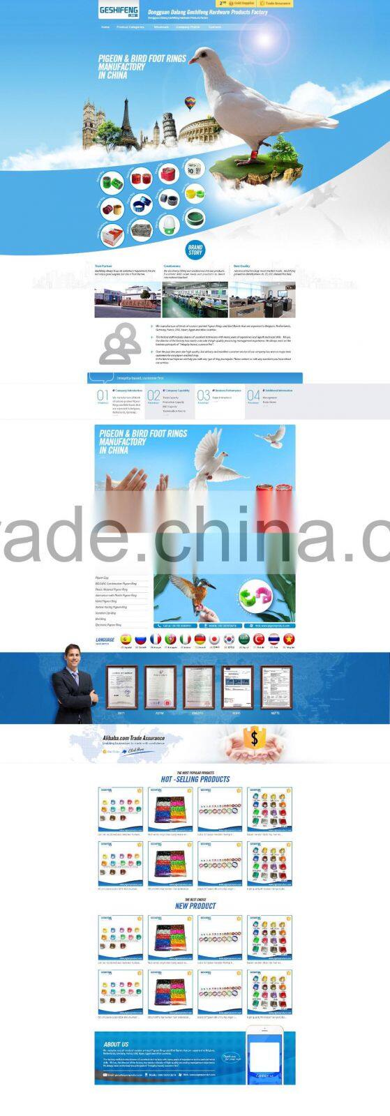 lowset price 9mm short rings for pigeon flying pigeon