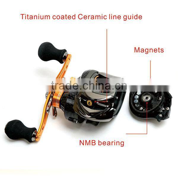 Magnetic brake system, Titanium coated line guide baitcasting reel