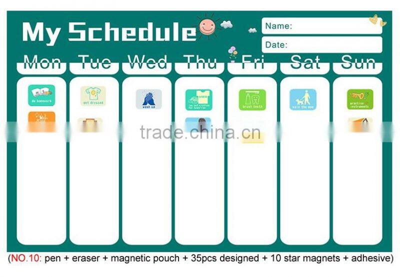 Magnetic Dry Erase Wall Sticker Printed Whiteboard Weekly Calendar 60 x 40 cm