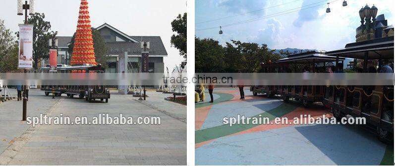 Kids Riding Trackless Tourist Road Trains for Amusement Park Sightseeing