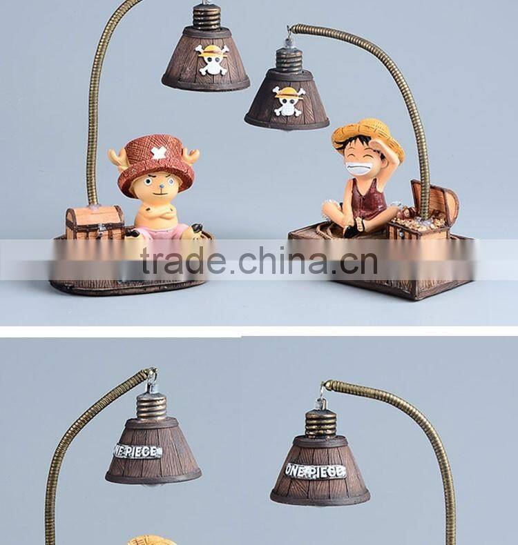 resin decorative cartoon One Piece eye protection battery operated led study reading desk table night light lamp