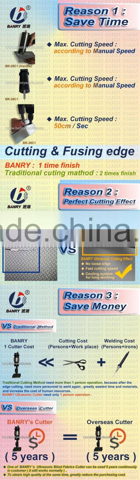 Ultrasonic poliester fabric cutter