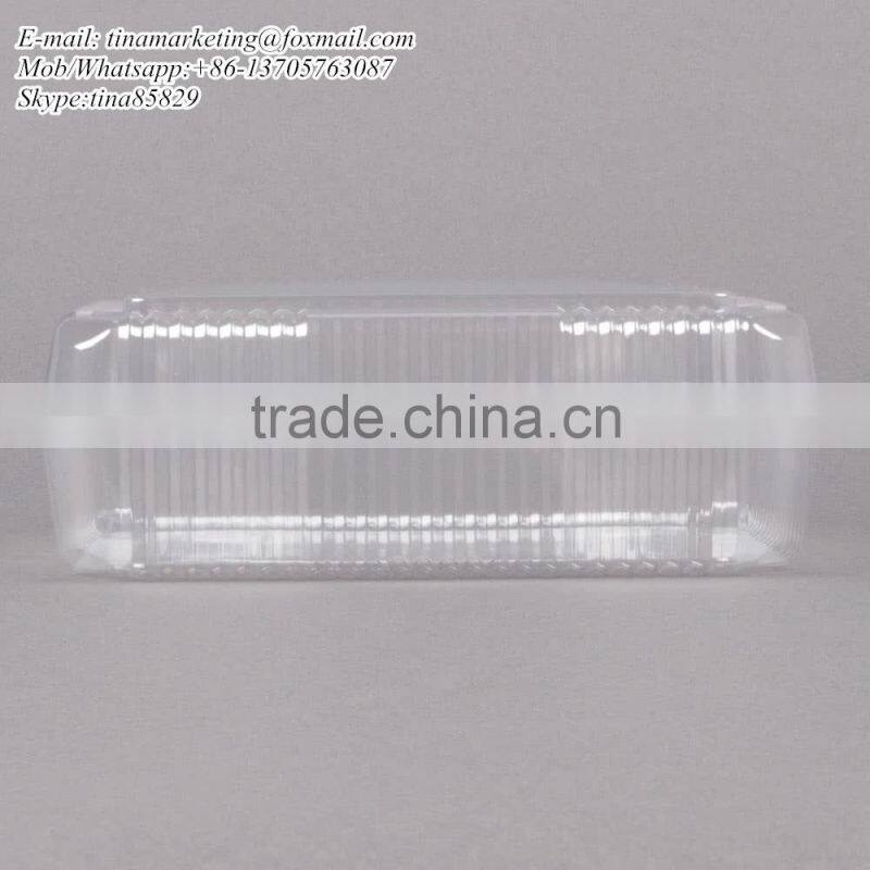 OPS Plastic Clear Clamshell Cake Container with Dome Hinged Lid Cheap Price